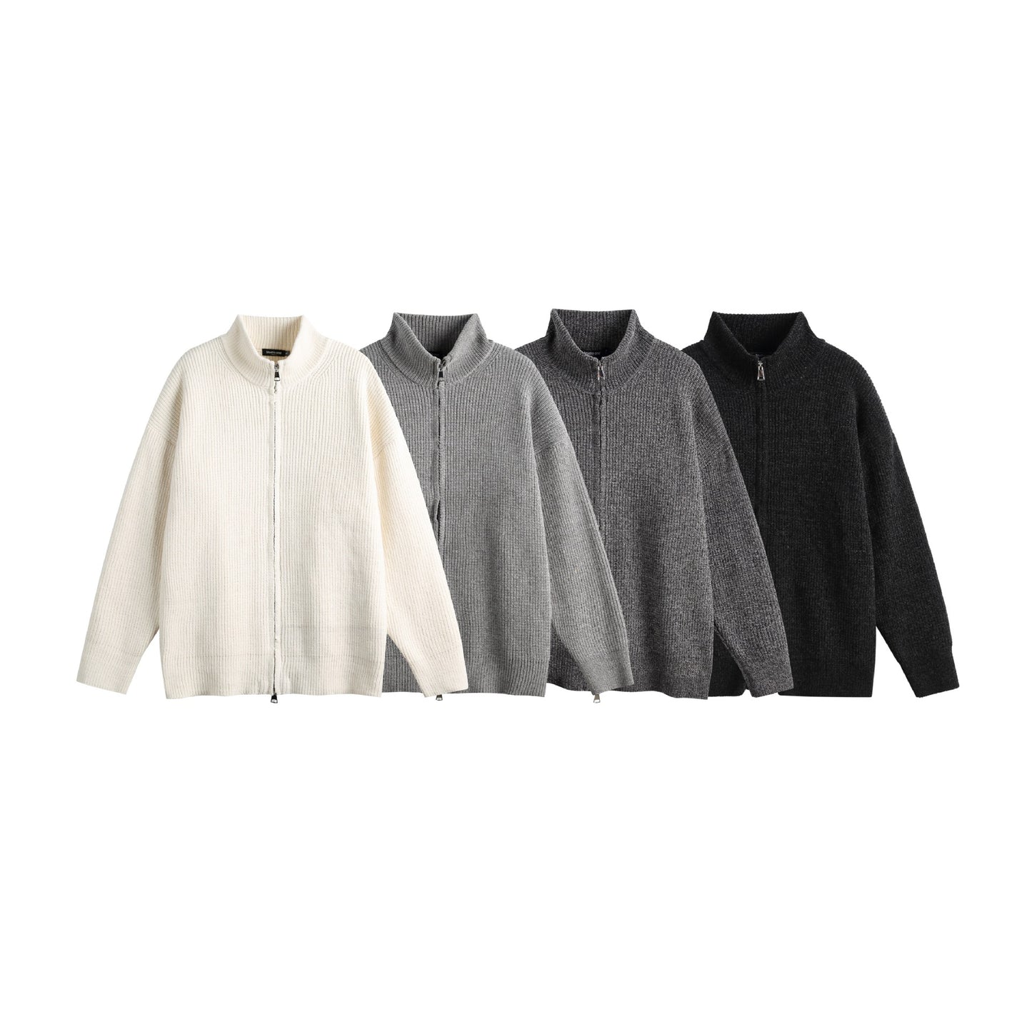 Double Zipper  Loose Oversized  Knitwear Sweater Male