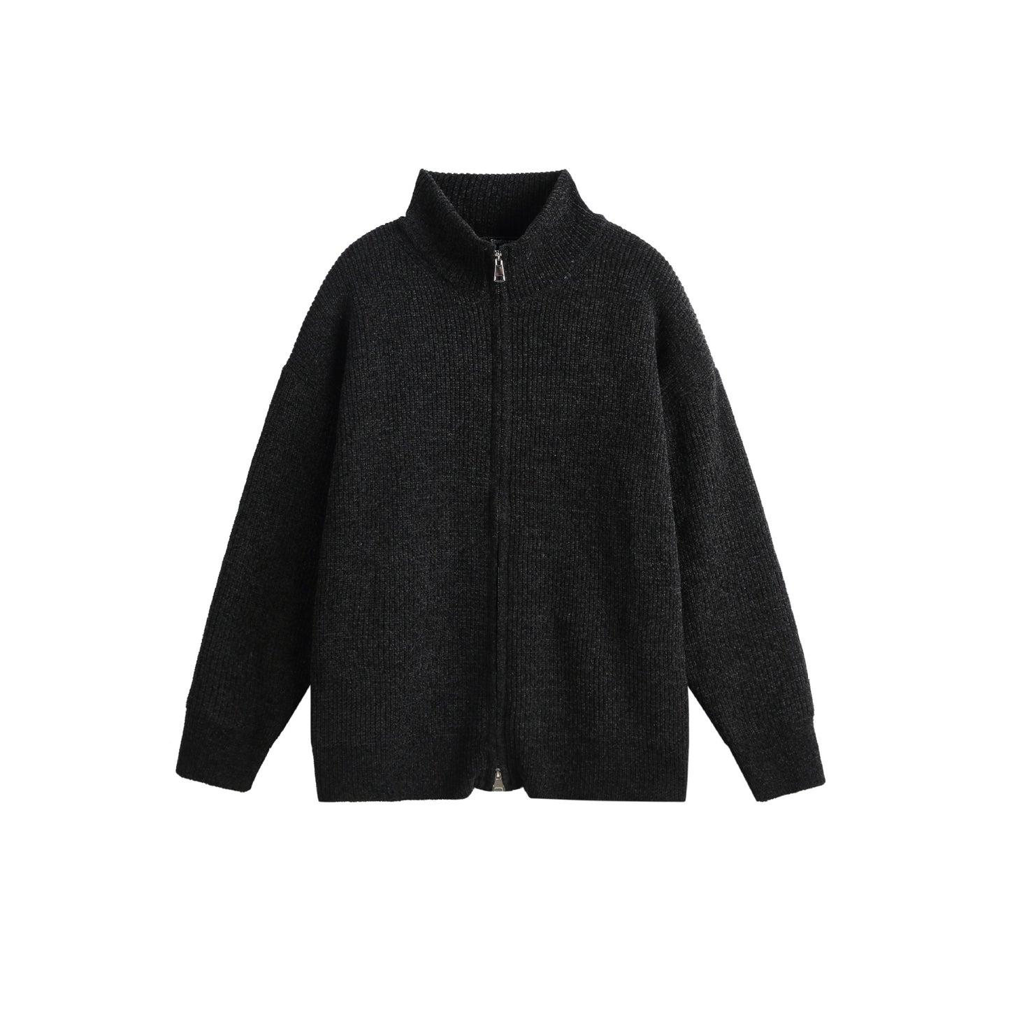 Double Zipper  Loose Oversized  Knitwear Sweater Male