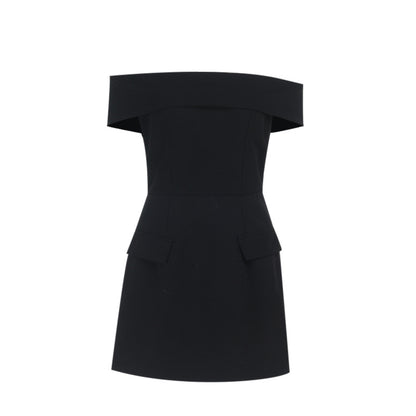 One shoulder waist cinched decorative pocket dress for summer